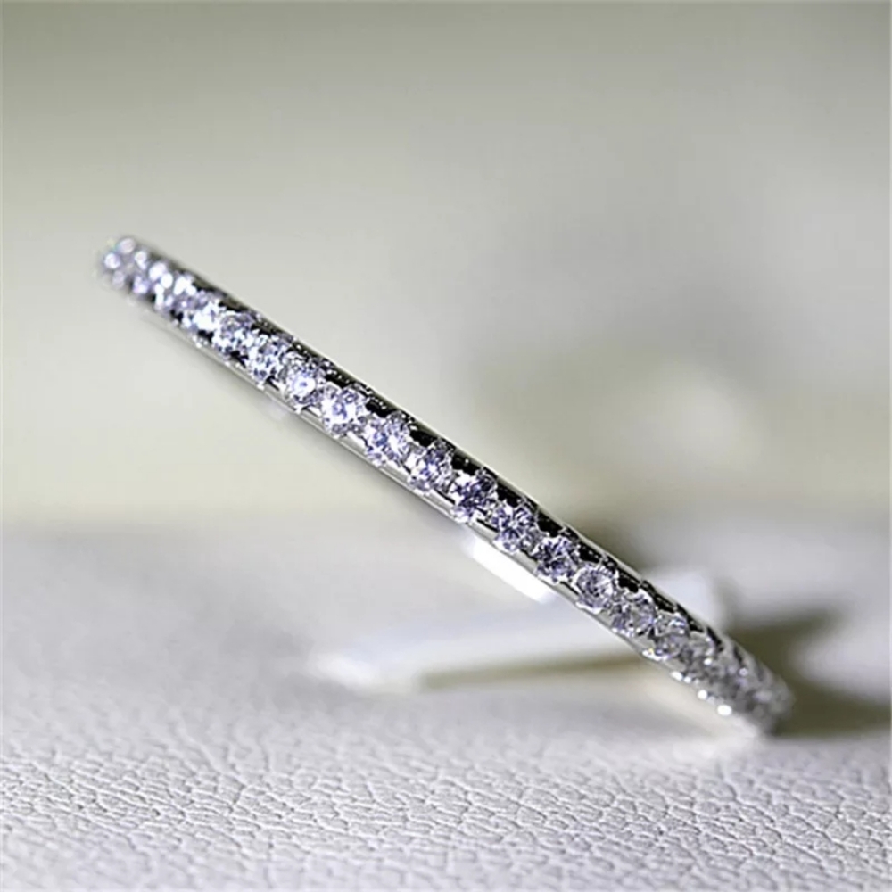 S925 Bridal Wedding Jewelry Engagement Party Ring - Picture 5 of 5